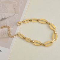 Trend Personality Simple Stainless Steel Plated 14k Gold Bracelet sku image 5