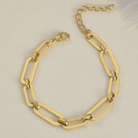 Trend Personality Simple Stainless Steel Plated 14k Gold Bracelet sku image 3