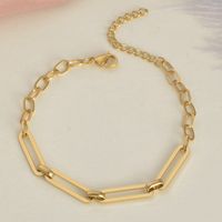 Trend Personality Simple Stainless Steel Plated 14k Gold Bracelet sku image 1