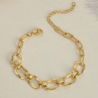 Trend Personality Simple Stainless Steel Plated 14k Gold Bracelet sku image 2
