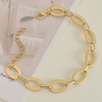 Trend Personality Simple Stainless Steel Plated 14k Gold Bracelet sku image 6