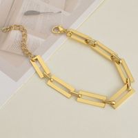 Trend Personality Simple Stainless Steel Plated 14k Gold Bracelet sku image 4