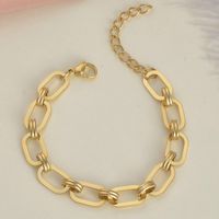 Trend Personality Simple Stainless Steel Plated 14k Gold Bracelet sku image 9