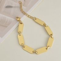 Trend Personality Simple Stainless Steel Plated 14k Gold Bracelet sku image 7