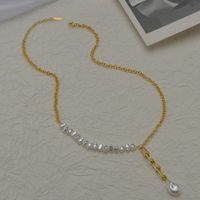 Korean Pearl Tassel Y-shaped Pendant Necklace sku image 2