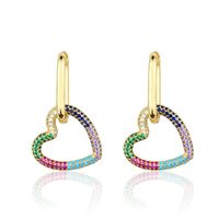 Fashion Color Zirconium Heart-shaped Earrings sku image 5