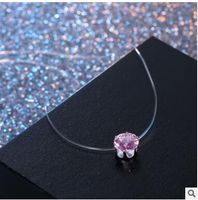 Fashion Variety Of Transparent Zircon Invisible Necklace sku image 6