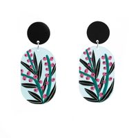 Korean Bird Flower Acrylic Earrings sku image 5