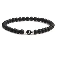 Conjunto De Pulsera De Corazón Con Letras Inglesas De Piedra Esmerilada Negra De Moda sku image 11