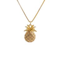 Fashion Zirconcopper Zircon Pineapple Pendant Necklace sku image 1
