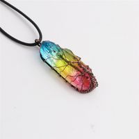 Fashion Color Crystal Pendant Stone Necklace sku image 1