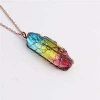 Fashion Color Crystal Pendant Stone Necklace sku image 2