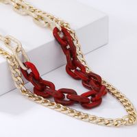 Exaggerated Matte Gold Retro Punk Double-layer Necklace main image 1
