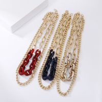 Exaggerated Matte Gold Retro Punk Double-layer Necklace main image 4