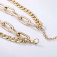 Exaggerated Matte Gold Retro Punk Double-layer Necklace main image 5
