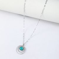 Hip-hop Retro Ethnic Turquoise Stainless Steel Necklace main image 1