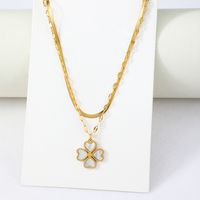 Simple Golden Shell Flower Pendant Multi-layered Necklace main image 5