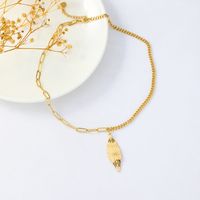 Fashion Leaf Pendant Stainless Steel Necklace main image 3