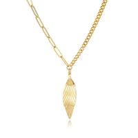 Fashion Leaf Pendant Stainless Steel Necklace main image 6
