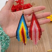 Bohemian Ethnic Hand-woven Tassel Long Earrings main image 3