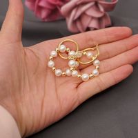 Baroque Pearl Beads Circle Earrings main image 4