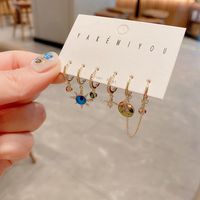 Yakemiyou Fashion Letter Copper Artificial Gemstones Earrings In Bulk main image 3