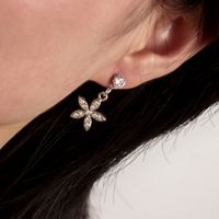 Korean Style Golden Flower Earrings main image 4