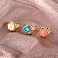 Fashion Multicolor Geometric Sweet Flower Ring main image 4