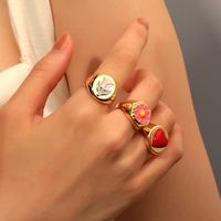 Fashion Multicolor Geometric Sweet Flower Ring main image 6