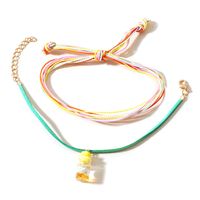 Bohemian Style Multi-layer Color Woven Shell Bottle Anklet Two-piece main image 3