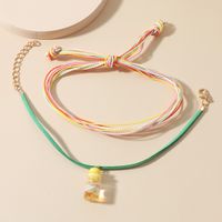 Bohemian Style Multi-layer Color Woven Shell Bottle Anklet Two-piece main image 6