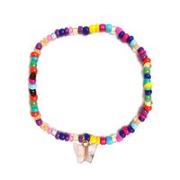 Bohemian Style Color Beaded Butterfly Pendant Anklet main image 3