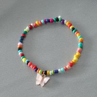 Bohemian Style Color Beaded Butterfly Pendant Anklet main image 5