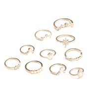 Fashion Opal Diamond Crown Combination Ring 10-piece Set main image 6