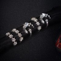 Bohemian Retro Diamond Star Moon Crystal Ring 5-piece Set main image 4