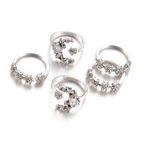 Bohemian Retro Diamond Star Moon Crystal Ring 5-piece Set main image 6