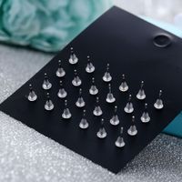 Simple 12 Pairs Of Zircon Earrings Set main image 4