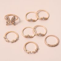 Bohemian Style Diamond Butterfly Joint Ring 8-piece Set main image 4