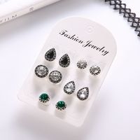 Bohemian Style Gemstone Crystal Earrings Set 5 Pairs main image 1