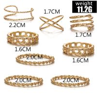 Simple Multi-layer Cross-opening Twist Ring Set 8-piece main image 3