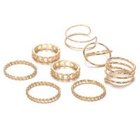 Simple Multi-layer Cross-opening Twist Ring Set 8-piece main image 6