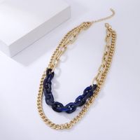 Exaggerated Matte Gold Retro Punk Double-layer Necklace sku image 1