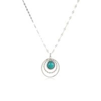 Hip-hop Retro Ethnic Turquoise Stainless Steel Necklace sku image 1