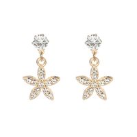 Korean Style Golden Flower Earrings sku image 1