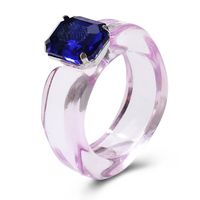 Simple Jelly Color Diamond Multi-color Resin Ring sku image 7