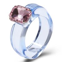 Simple Jelly Color Diamond Multi-color Resin Ring sku image 1