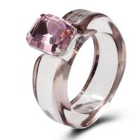 Simple Jelly Color Diamond Multi-color Resin Ring sku image 6