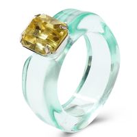 Simple Jelly Color Diamond Multi-color Resin Ring sku image 2