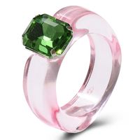 Simple Jelly Color Diamond Multi-color Resin Ring sku image 4