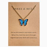 Simple Fashion Retro Multicolor Butterfly Necklace sku image 1